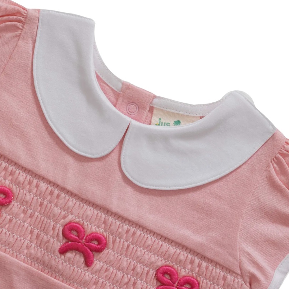 Pink Baby Romper with White Collar - Picture 3 of 5